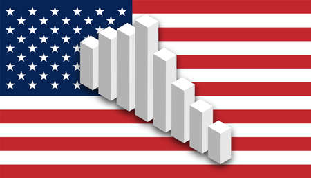 United States Of America Economic crisis and recession background template.のイラスト素材