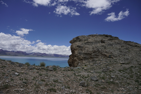 Mountain and lakeの写真素材