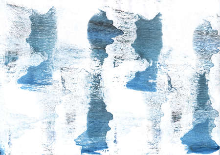 Blurred watercolor work painted on paper sheet. Alice blue pattern.