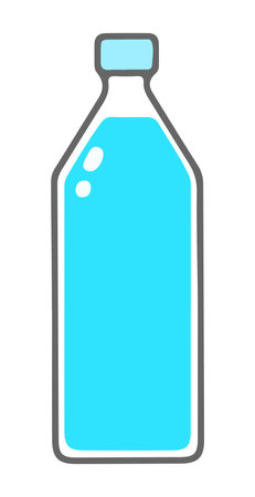 Plastic bottle of water flat icon, vector graphics on a white background.のイラスト素材