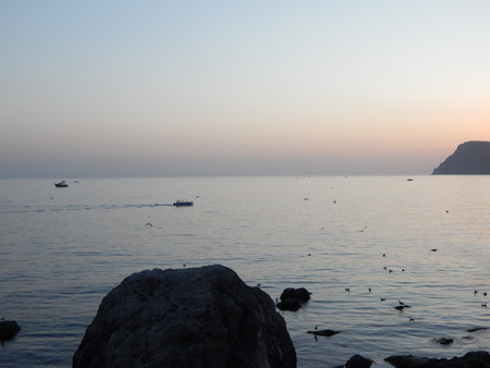 Sun down landscapeの写真素材