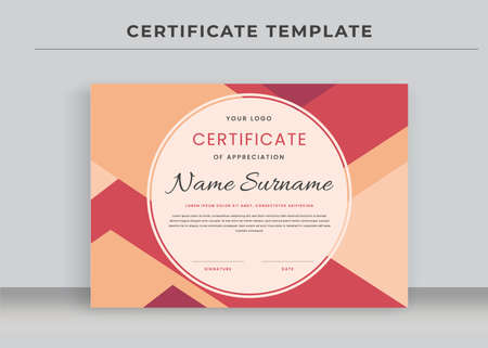 Certificate of Appreciation template, Certificate of achievement, awards diplomaのイラスト素材