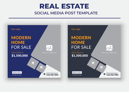 Real Estate Social Media Templateのイラスト素材