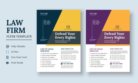 Law Firm Flyer Template, Law Firm and Legal Services Flyer, Law Firm And Consultancy Flyer, Legal Corporate Law Firm Business Flyer poster designのイラスト素材