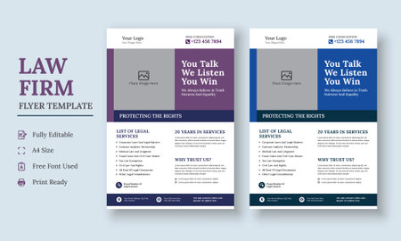 Law Firm Flyer Template, Law Firm and Legal Services Flyer, Law Firm And Consultancy Flyer, Legal Corporate Law Firm Business Flyer poster designのイラスト素材