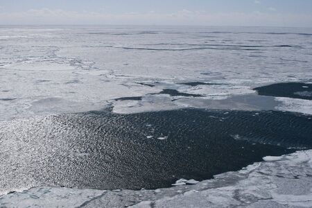 Aerial view of the packice in the Canadian Arctic