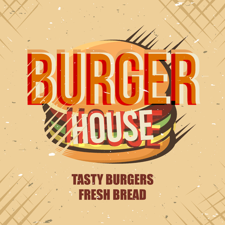 Creative design with burger. Vector illustration.のイラスト素材