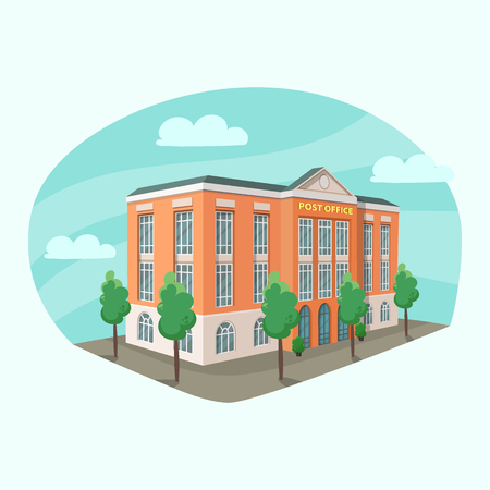 Post office building iconのイラスト素材
