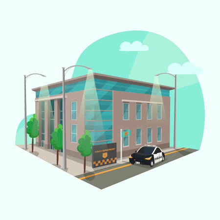 Policeman office or police station or departmentのイラスト素材