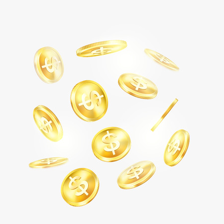 Golden coins with dollar signs for trading illustration.のイラスト素材