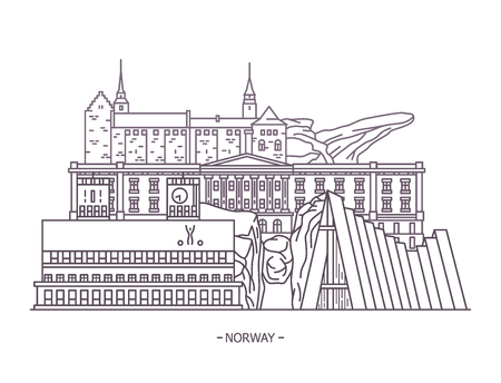 Norway historical landmarksのイラスト素材