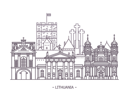 Lithuanian landmark architectureのイラスト素材