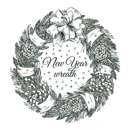 New Year postcardのイラスト素材