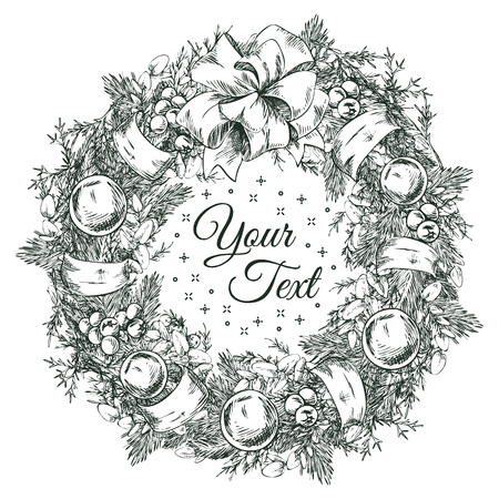 Christmas greeting postcardのイラスト素材