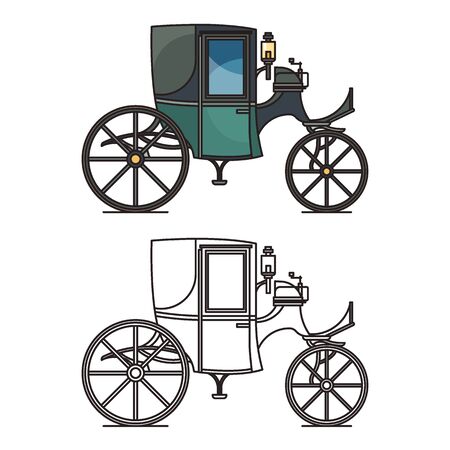 Closed XIX century automobile or electric coupe,のイラスト素材