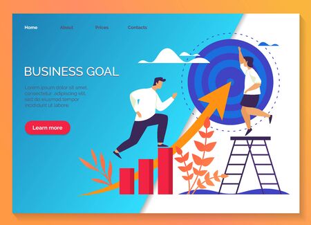Business target achievement, career success growthのイラスト素材