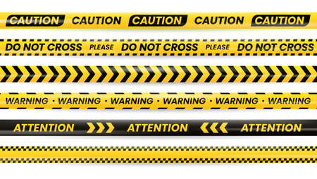 Danger tapes, caution warning no cross police lineのイラスト素材