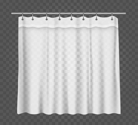 Curtain for a bathroom or window, vector mockupのイラスト素材