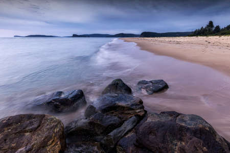 Umina Beach from the rocks at Ettalong on the NSW Central Coastの写真素材