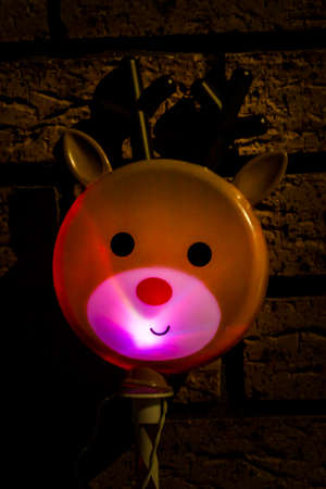 christmas light decorations in the gardenの写真素材