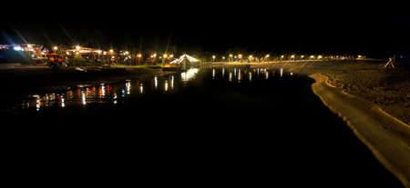 a resort at night in lightsの写真素材