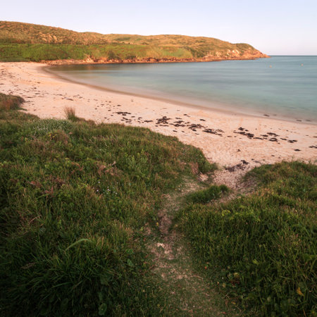 path to sandy beach on broughton island near hawks nest nsw coastの写真素材