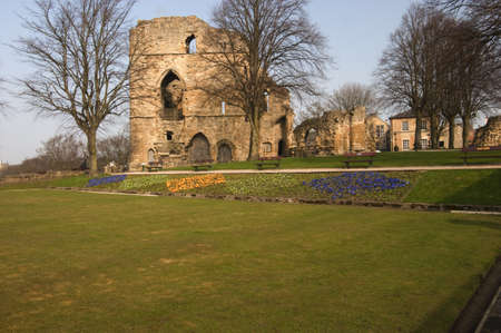 SONY DSC 03241. The remains of the 14th. century castle at Knaresborough. the castle was built in Norman times and rebuilt by Queen Elizabeth,King Richard the 2nd. stayed at the castle before being moved to Pontefract Castle, where he was killed.のeditorial素材