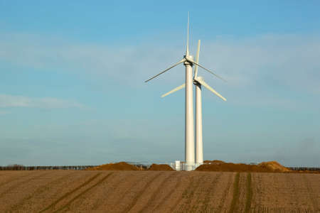 A local farmer makes full use of the government grants and incentives to generate green energy の写真素材
