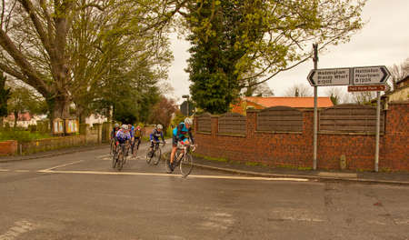 Losal cyclists take oart in a speed time event through the villages of Lincolnshire のeditorial素材