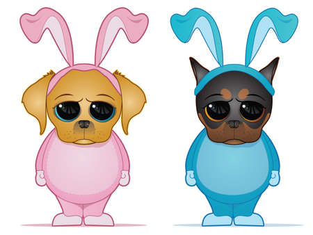 Easter Dogsのイラスト素材