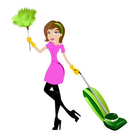 Cleaning Lady Characterのイラスト素材