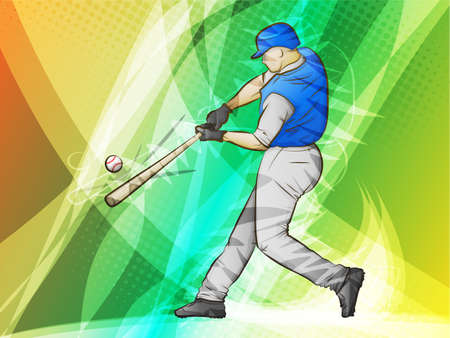 Baseball Abstract Sports Batter swinging for a homerunのイラスト素材