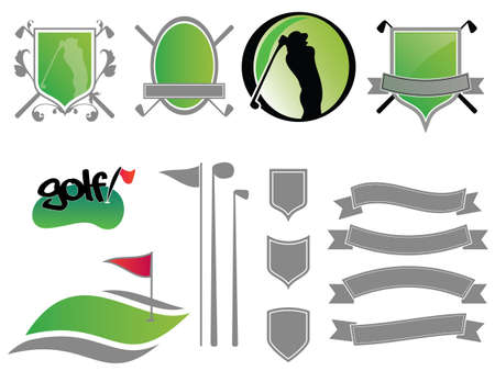 Collection of golf labels, badges and iconsのイラスト素材