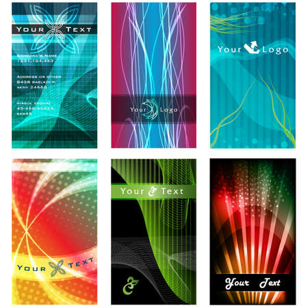 Abstract Business Card Set/ High Tech Lights Collectionのイラスト素材