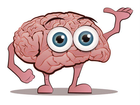 Brain Character with Hands and Feetのイラスト素材