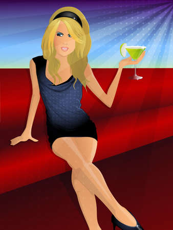 Club girl with Martiniのイラスト素材