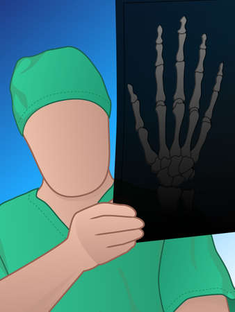 Doctor looking at xrayのイラスト素材