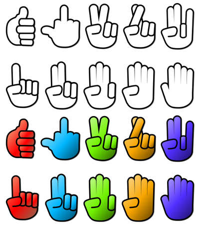 Various Hand Sign Gesture Iconsのイラスト素材