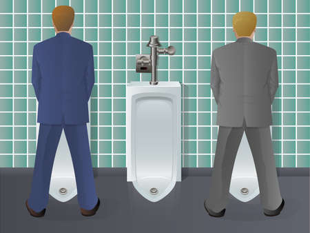 Men Using Urinalのイラスト素材