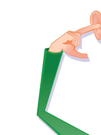 Illustration of a Finger in an Earのイラスト素材
