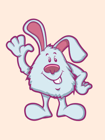 Bunny Rabbit/ Easter bunny waving for an easter cardのイラスト素材