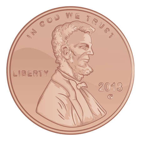 United States Lincoln Penny Illustration