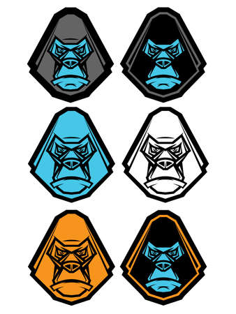 Ape graphic illustrations in various stylesのイラスト素材