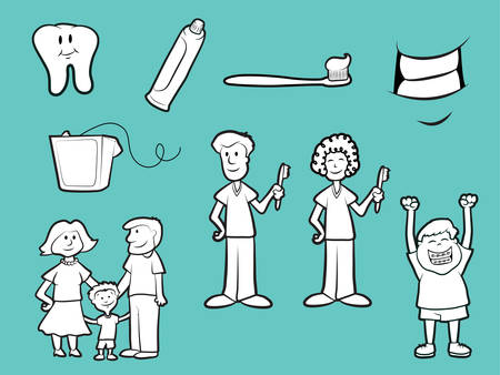 Collection of family dentist iconsのイラスト素材