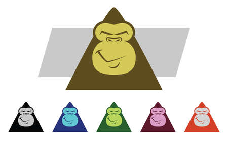 Set of various colored Gorilla Mascot Charactersのイラスト素材