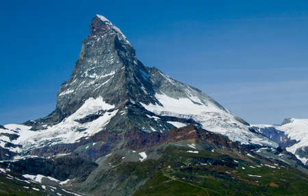The matterhorn in the swiss alps above zermattの写真素材