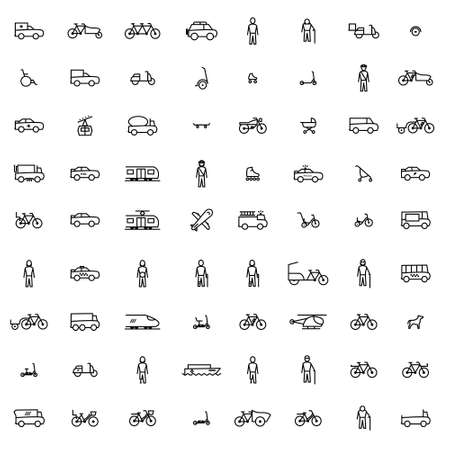 Urban mobility - 72 icons setのイラスト素材
