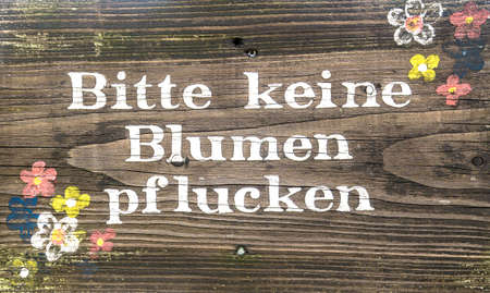 Sign, please no flowers pickの写真素材