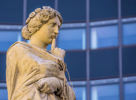 Muse in front of the Augustineum of the University of Leipzig, not clean, with a bandのeditorial素材