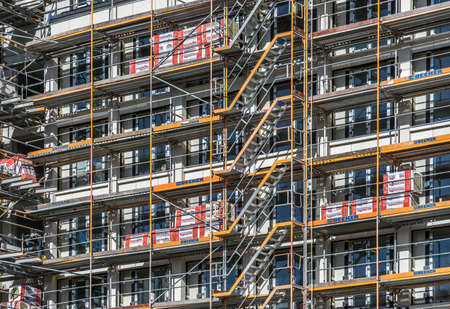 Leipzig, Saxony, Germany - October 21 2017: Large construction site for new rental apartments, condominiums and offices in the city center of Leipzigのeditorial素材